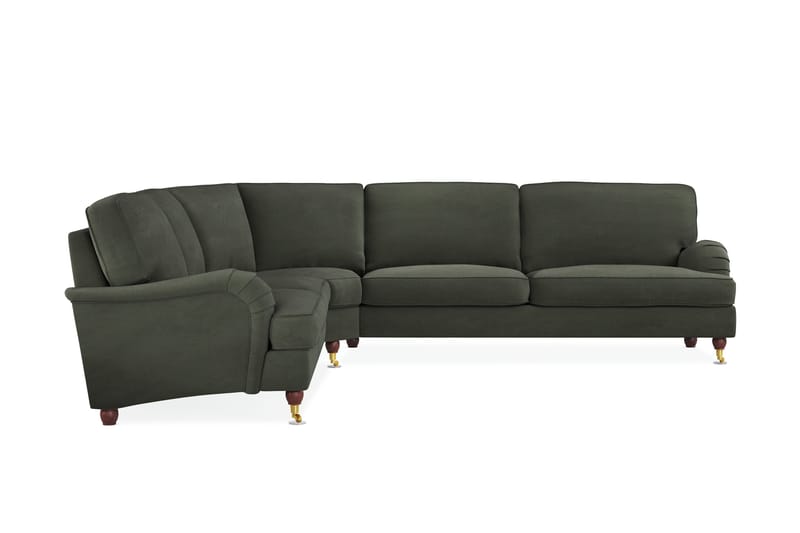 Howard Lyx 6-seters Høyrevendt L-formet Hjørnesofa i Manchester - Mørk grønn - Møbler - Sofaer - Howard sofa