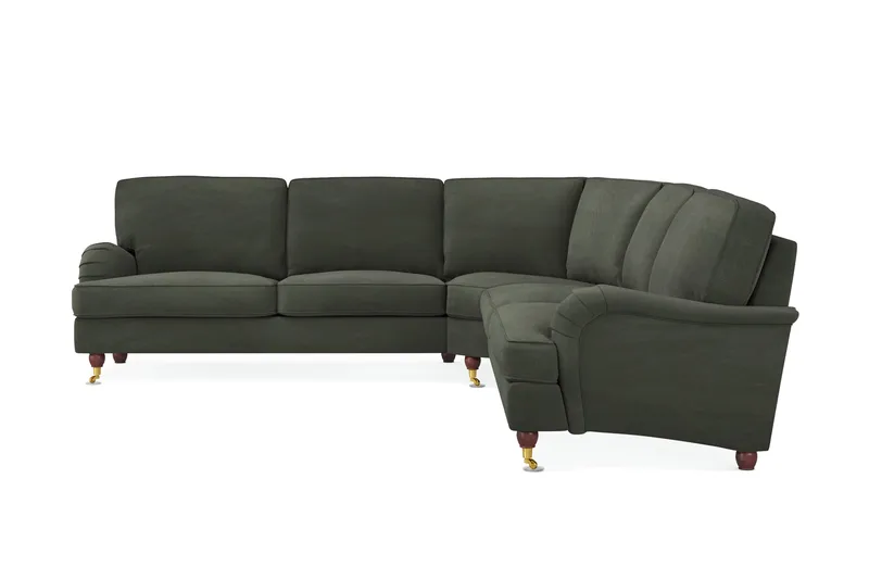 Howard Lyx 6-seters Høyrevendt L-formet Hjørnesofa i Manchester - Mørk grønn - Møbler - Sofaer - Howard sofa