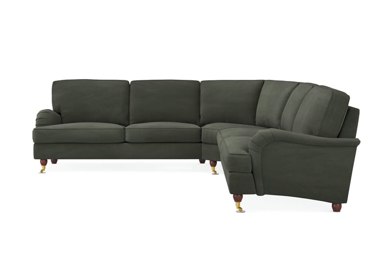 Howard Lyx 6-seters Høyrevendt L-formet Hjørnesofa i Manchester - Mørk grønn - Møbler - Sofaer - Howard sofa