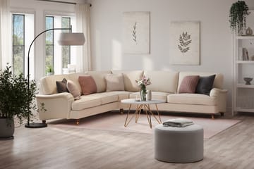 Howard Lyx 6-seters Høyrevendt L-formet Hjørnesofa i Stoff - Beige - Møbler - Sofaer - Howard sofa