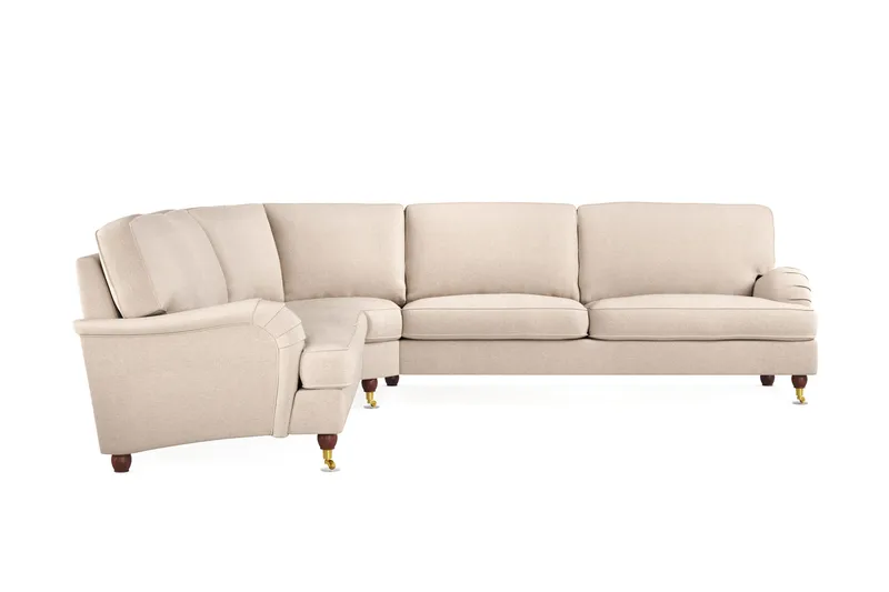 Howard Lyx 6-seters Høyrevendt L-formet Hjørnesofa i Stoff - Beige - Møbler - Sofaer - Howard sofa