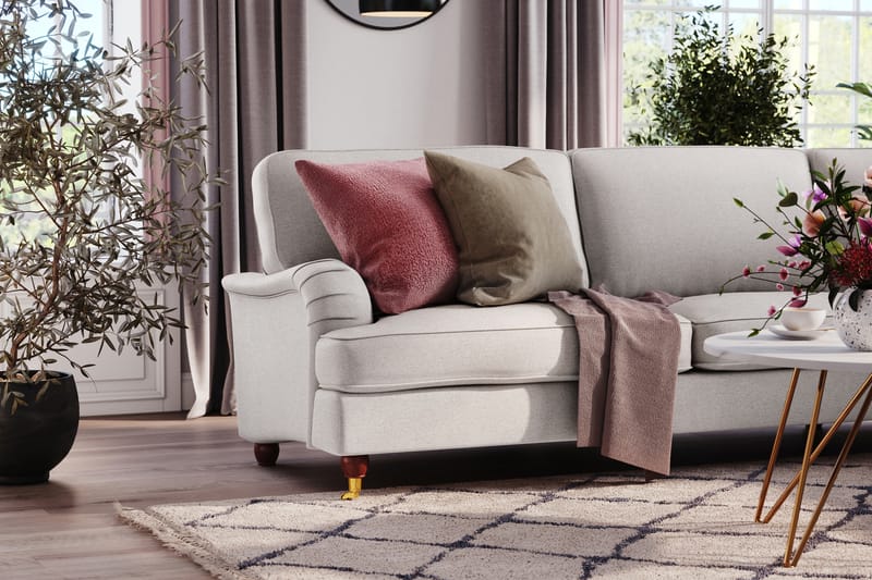 Howard Lyx 6-seters Høyrevendt L-formet Hjørnesofa i Stoff - Lys grå - Møbler - Sofaer - Howard sofa