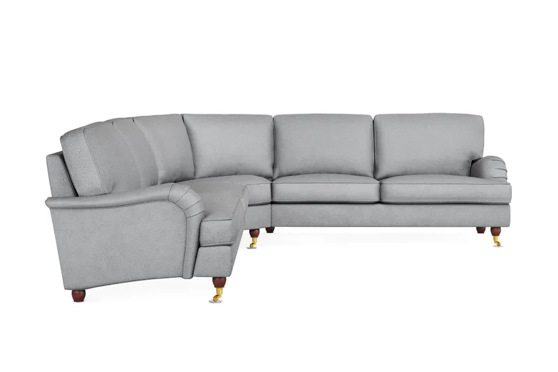 Howard Lyx 6-seters Høyrevendt L-formet Hjørnesofa i Stoff, Lys grå