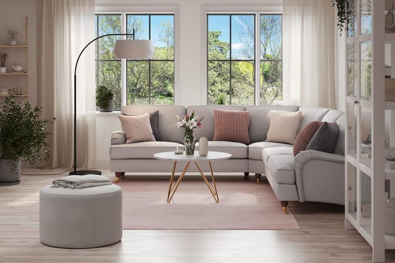 Howard Lyx 6-seters Høyrevendt L-formet Hjørnesofa i Stoff - Lys grå - Møbler - Sofaer - Howard sofa