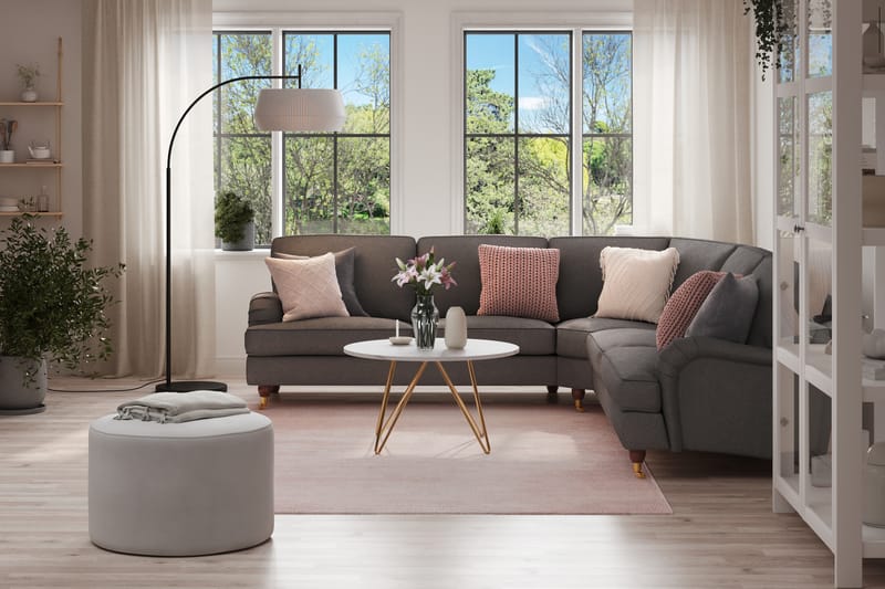 Howard Lyx 6-seters Høyrevendt L-formet Hjørnesofa i Stoff - Mørk grå - Møbler - Sofaer - Howard sofa