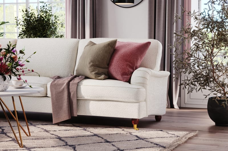 Howard Lyx 6-seters Venstrevendt L-formet Hjørnesofa i Bouclé - Hvit - Møbler - Sofaer - Howard sofa