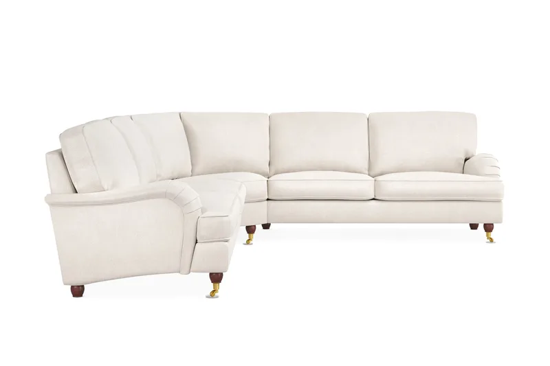 Howard Lyx 6-seters Venstrevendt L-formet Hjørnesofa i Fløyel - Kremhvit - Møbler - Sofaer - Howard sofa
