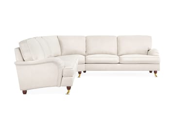 Howard Lyx 6-seters Venstrevendt L-formet Hjørnesofa i Fløyel - Kremhvit - Møbler - Sofaer - Howard sofa