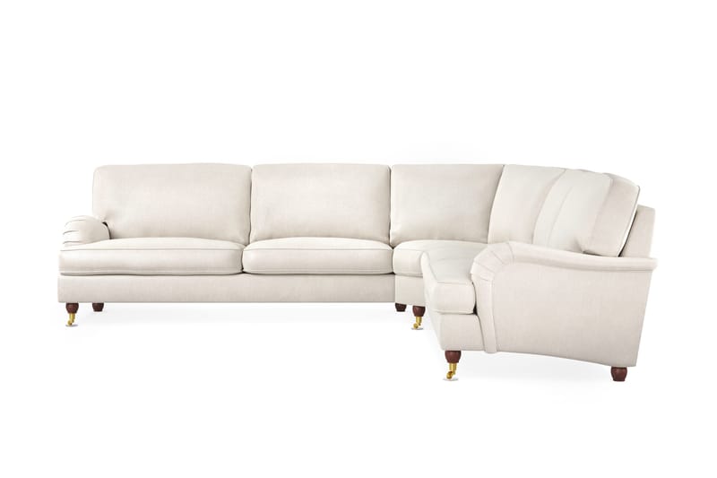 Howard Lyx 6-seters Venstrevendt L-formet Hjørnesofa i Fløyel - Kremhvit - Møbler - Sofaer - Howard sofa