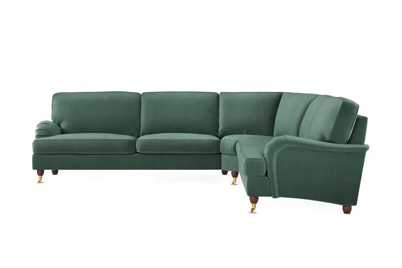 Howard Lyx 6-seters Venstrevendt L-formet Hjørnesofa i Fløyel - Mørk grønn - Møbler - Sofaer - Howard sofa