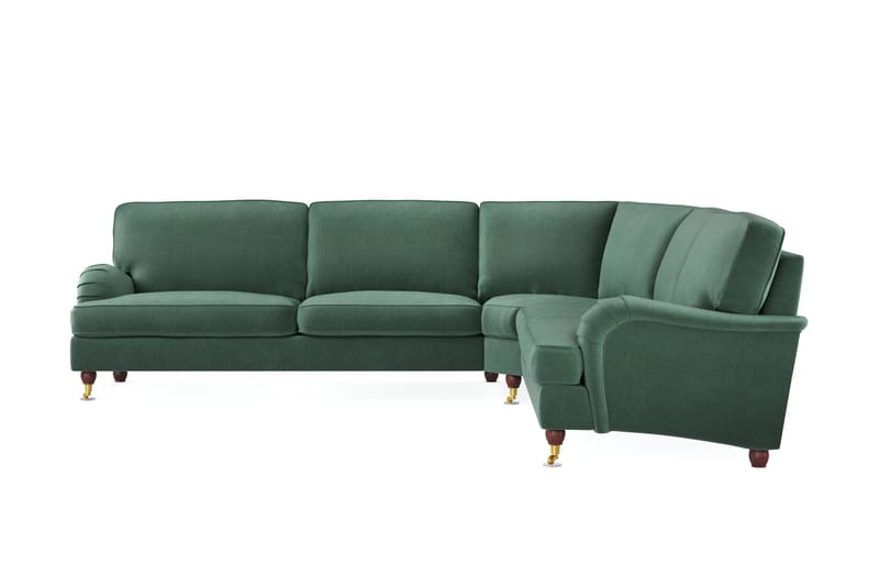 Howard Lyx 6-seters Venstrevendt L-formet Hjørnesofa i Fløyel - Mørk grønn - Møbler - Sofaer - Howard sofa