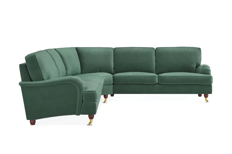 Howard Lyx 6-seters Venstrevendt L-formet Hjørnesofa i Fløyel - Mørk grønn - Møbler - Sofaer - Howard sofa