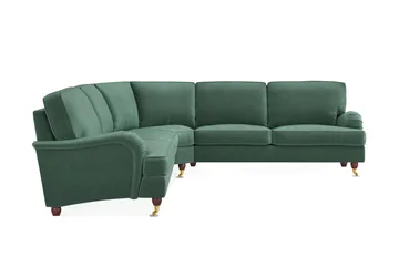 Howard Lyx 6-seters Venstrevendt L-formet Hjørnesofa i Fløyel - Mørk grønn - Møbler - Sofaer - Howard sofa
