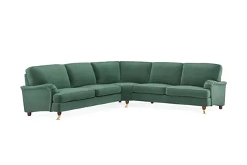 Howard Lyx 6-seters Venstrevendt L-formet Hjørnesofa i Fløyel - Mørk grønn - Møbler - Sofaer - Howard sofa