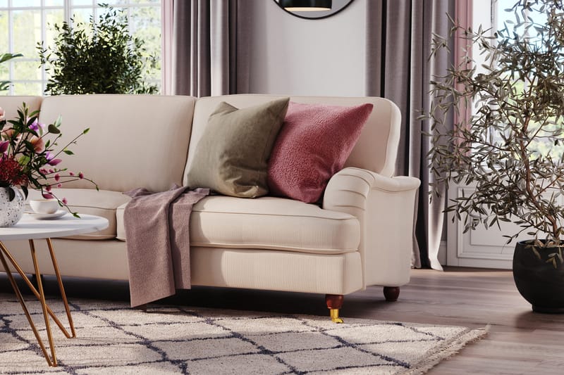 Howard Lyx 6-seters Venstrevendt L-formet Hjørnesofa i Manchester - Beige - Møbler - Sofaer - Howard sofa
