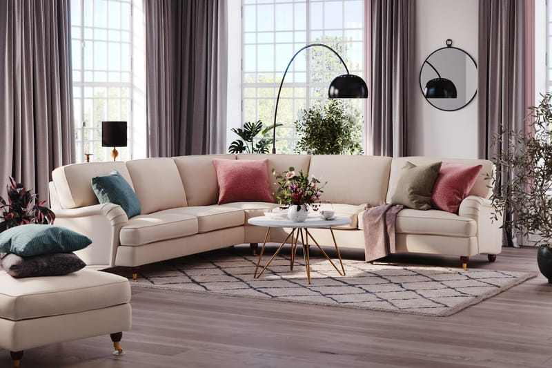 Howard Lyx 6-seters Venstrevendt L-formet Hjørnesofa i Manchester - Beige - Møbler - Sofaer - Howard sofa