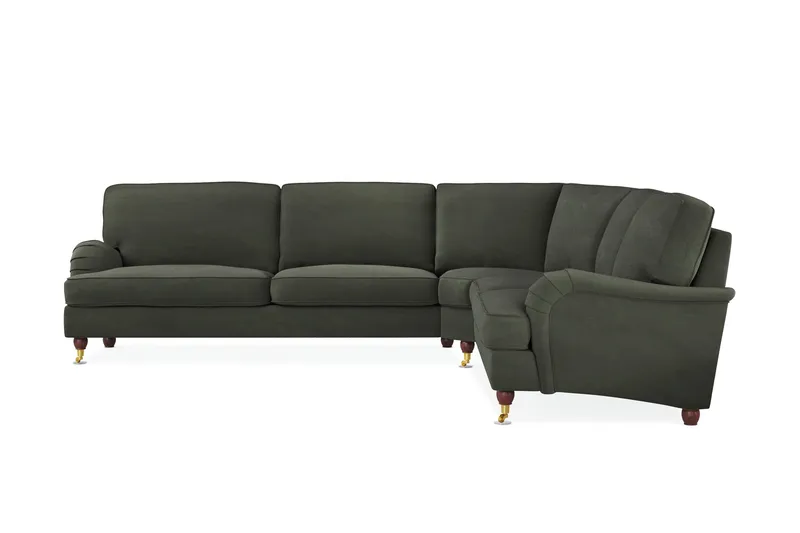 Howard Lyx 6-seters Venstrevendt L-formet Hjørnesofa i Manchester - Mørk grønn - Møbler - Sofaer - Howard sofa