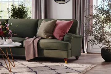 Howard Lyx 6-seters Venstrevendt L-formet Hjørnesofa i Manchester - Mørk grønn - Møbler - Sofaer - Howard sofa