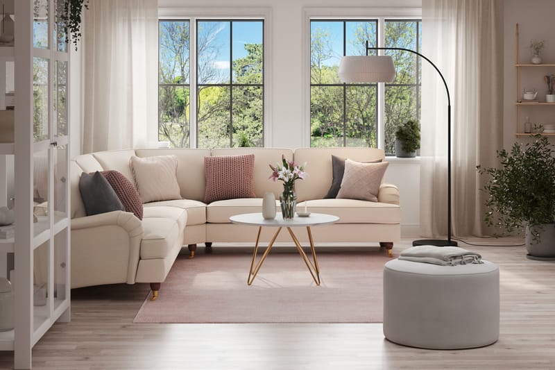 Howard Lyx 6-seters Venstrevendt L-formet Hjørnesofa i Stoff - Beige - Møbler - Sofaer - Howard sofa