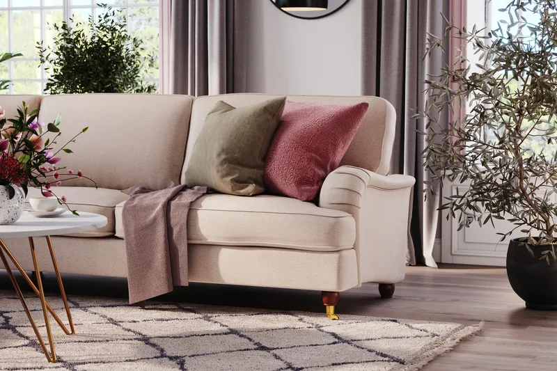 Howard Lyx 6-seters Venstrevendt L-formet Hjørnesofa i Stoff - Beige - Møbler - Sofaer - Howard sofa