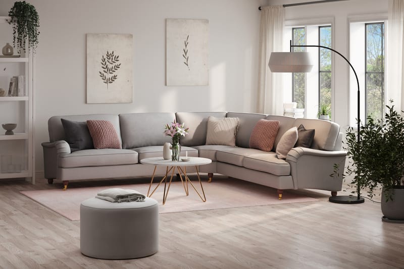 Howard Lyx 6-seters Venstrevendt L-formet Hjørnesofa i Stoff - Lys grå - Møbler - Sofaer - Howard sofa