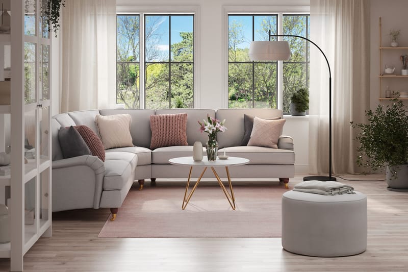 Howard Lyx 6-seters Venstrevendt L-formet Hjørnesofa i Stoff - Lys grå - Møbler - Sofaer - Howard sofa
