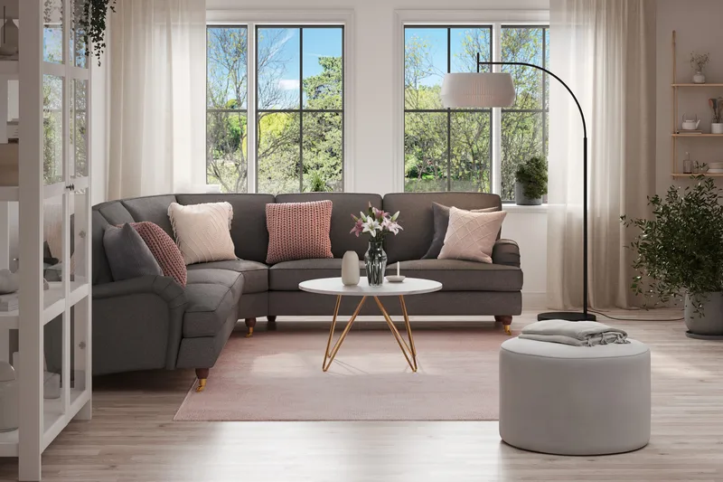 Howard Lyx 6-seters Venstrevendt L-formet Hjørnesofa i Stoff - Mørk grå - Møbler - Sofaer - Howard sofa