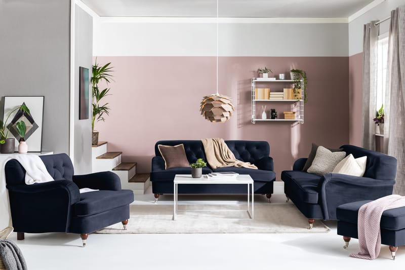 Howard Riviera 2-seters Fløyelssofa - Blå - Møbler - Sofaer - Howard sofa