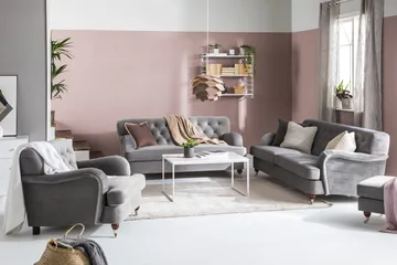 Howard Riviera 2-seters Fløyelssofa - Lys grå - Møbler - Sofaer - Howard sofa