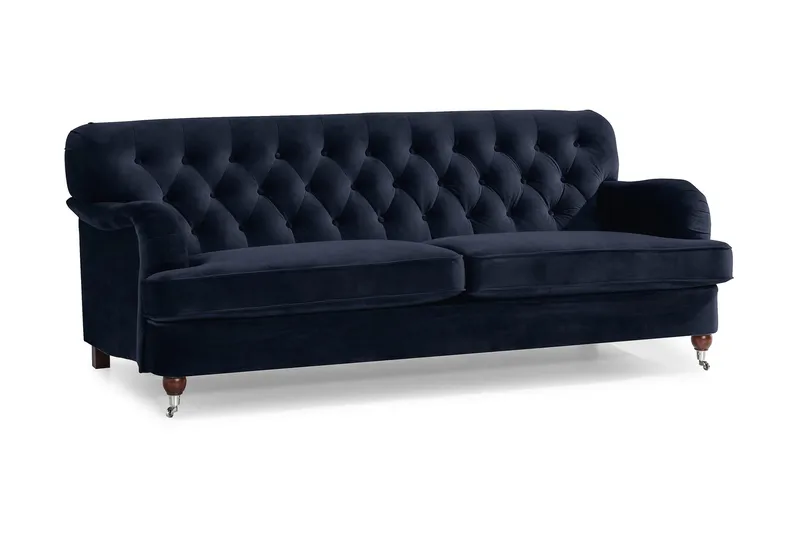 Howard Riviera 3-seters Fløyelssofa - Blå - Møbler - Sofaer - Howard sofa