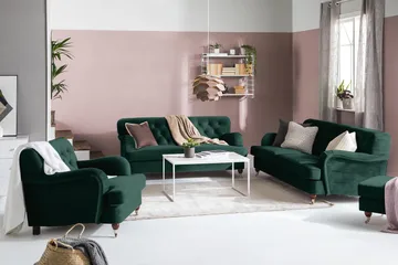 Howard Riviera 3-seters Fløyelssofa - Grønn - Møbler - Sofaer - Howard sofa