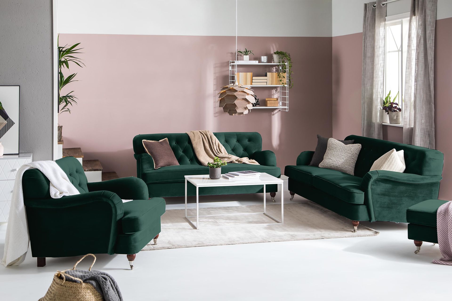 Howard Riviera 3-seters Fløyelssofa - Grønn - Møbler - Sofaer - Howard sofa