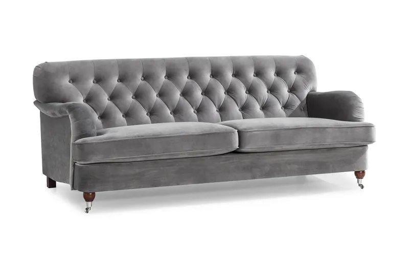 Howard Riviera 3-seters Fløyelssofa - Lys grå - Møbler - Sofaer - Howard sofa