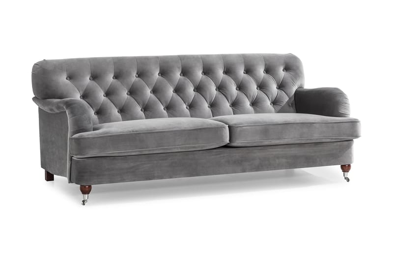 Howard Riviera 3-seters Fløyelssofa - Lys grå - Møbler - Sofaer - Howard sofa