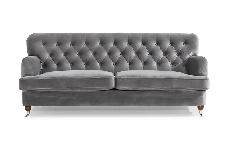 Howard Riviera 3-seters Fløyelssofa - Lys grå - Møbler - Sofaer - Howard sofa