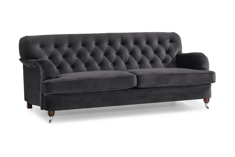 Howard Riviera 3-seters Fløyelssofa - Mørk grå - Møbler - Sofaer - Howard sofa
