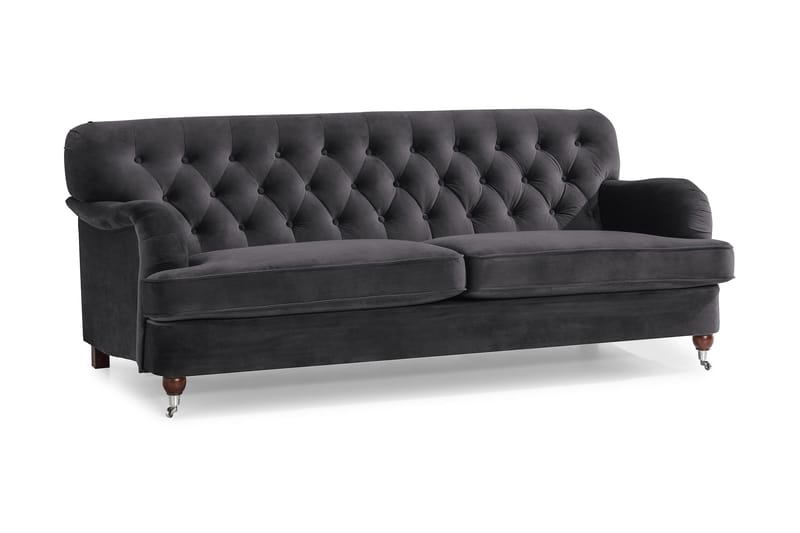 Howard Riviera 3-seters Fløyelssofa - Mørk grå - Møbler - Sofaer - Howard sofa