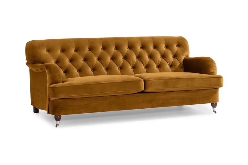 Howard Riviera 3-seters Fløyelssofa - Mørk gul - Møbler - Sofaer - Howard sofa