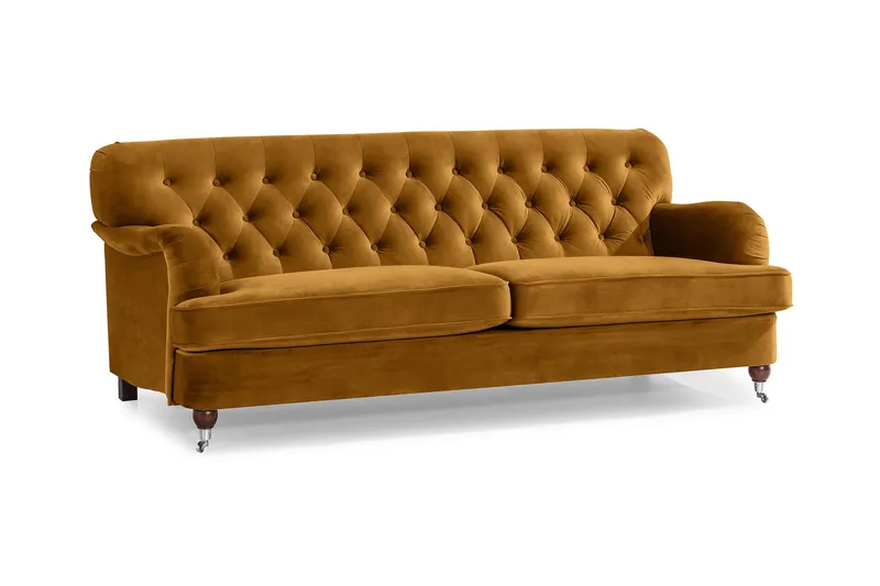 Howard Riviera 3-seters Fløyelssofa - Mørk gul - Møbler - Sofaer - Howard sofa
