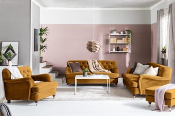 Howard Riviera 3-seters Fløyelssofa - Mørk gul - Møbler - Sofaer - Howard sofa