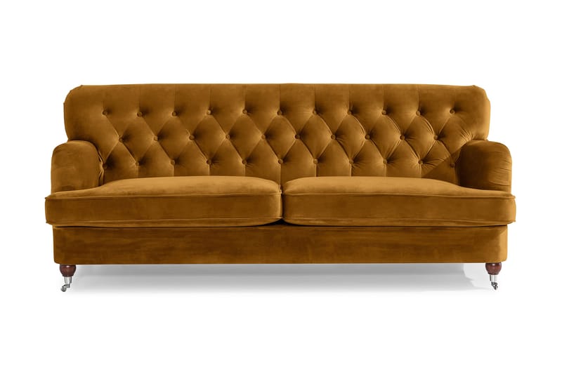 Howard Riviera 3-seters Fløyelssofa - Mørk gul - Møbler - Sofaer - Howard sofa