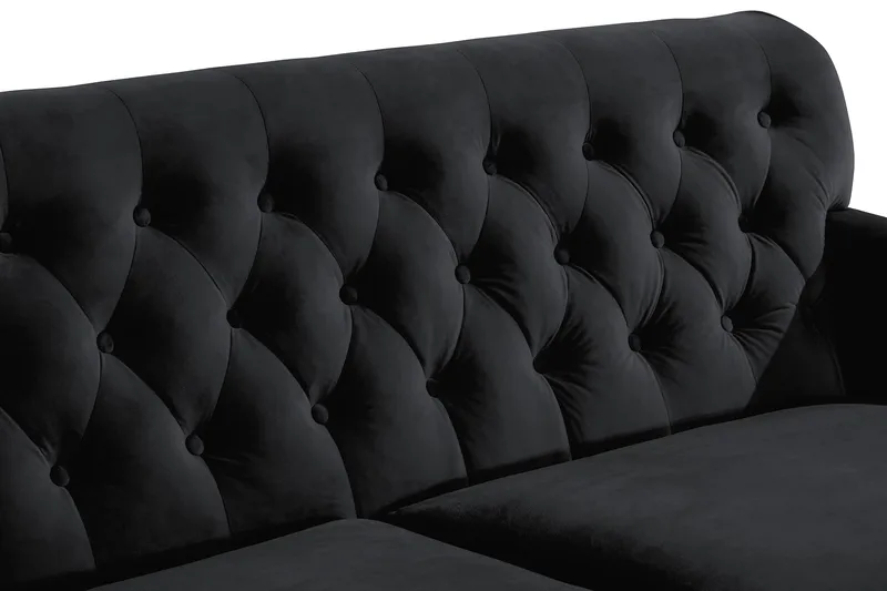 Howard Riviera 3-seters Fløyelssofa - Svart - Møbler - Sofaer - Howard sofa