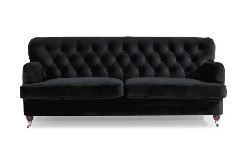 Howard Riviera 3-seters Fløyelssofa - Svart - Møbler - Sofaer - Howard sofa