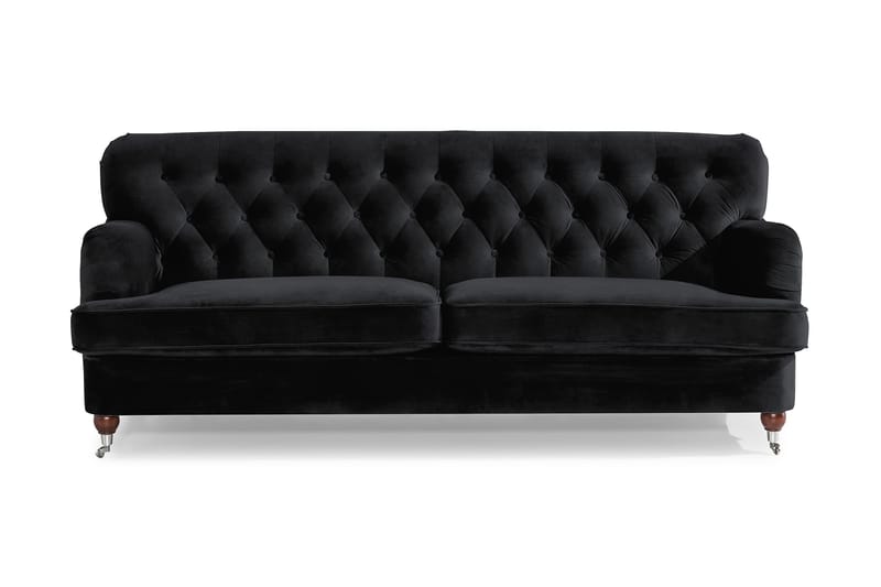 Howard Riviera 3-seters Fløyelssofa - Svart - Møbler - Sofaer - Howard sofa