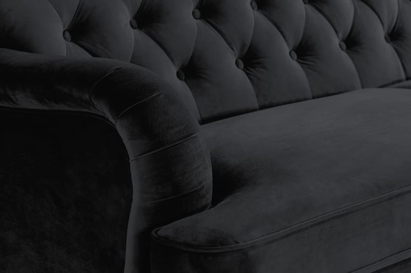Howard Riviera 3-seters Fløyelssofa - Svart - Møbler - Sofaer - Howard sofa