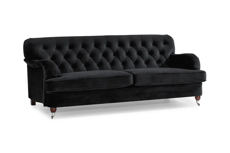 Howard Riviera 3-seters Fløyelssofa - Svart - Møbler - Sofaer - Howard sofa