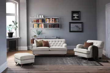 Howard Riviera 3-seters Stoffsofa - Lys grå - Møbler - Sofaer - Howard sofa