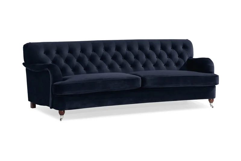 Howard Riviera 3-seters Svingt Fløyelssofa - Blå - Møbler - Sofaer - Howard sofa