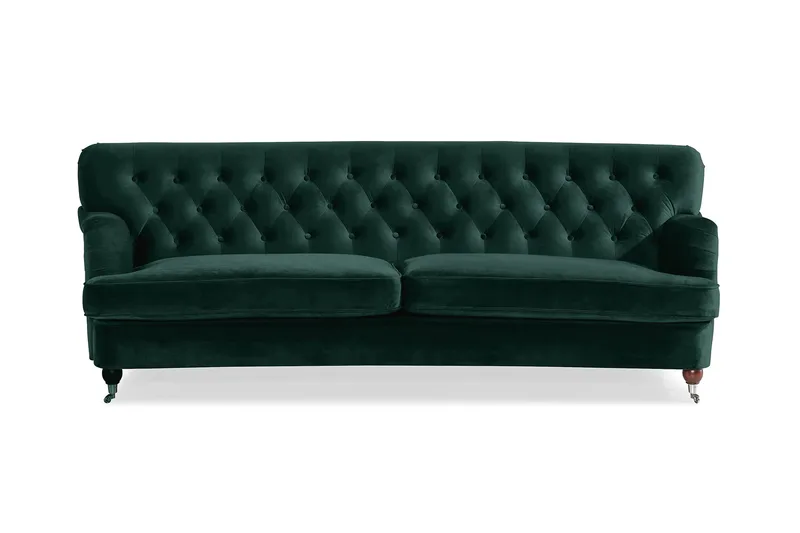 Howard Riviera 3-seters Svingt Fløyelssofa - Grønn - Møbler - Sofaer - Howard sofa