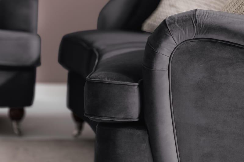 Howard Riviera 3-seters Svingt Fløyelssofa - Mørk grå - Møbler - Sofaer - Howard sofa